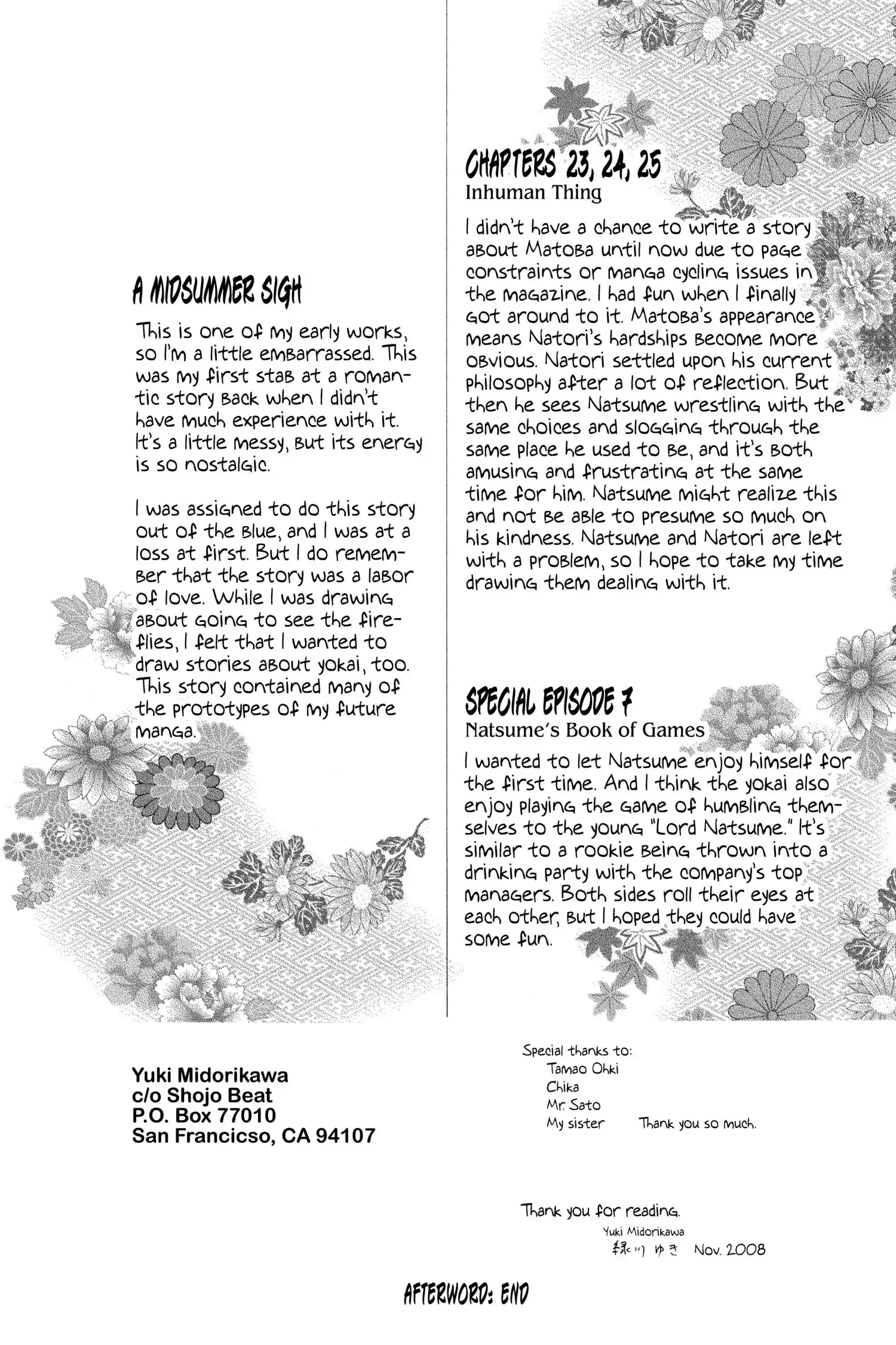 Read Natsume Yuujinchou Manga Online