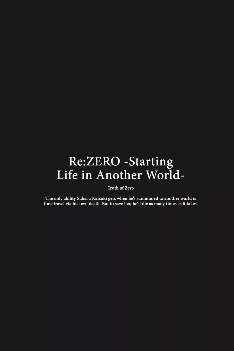Read Re_ZERO -Starting Life in Another World (EN) Manga Online
