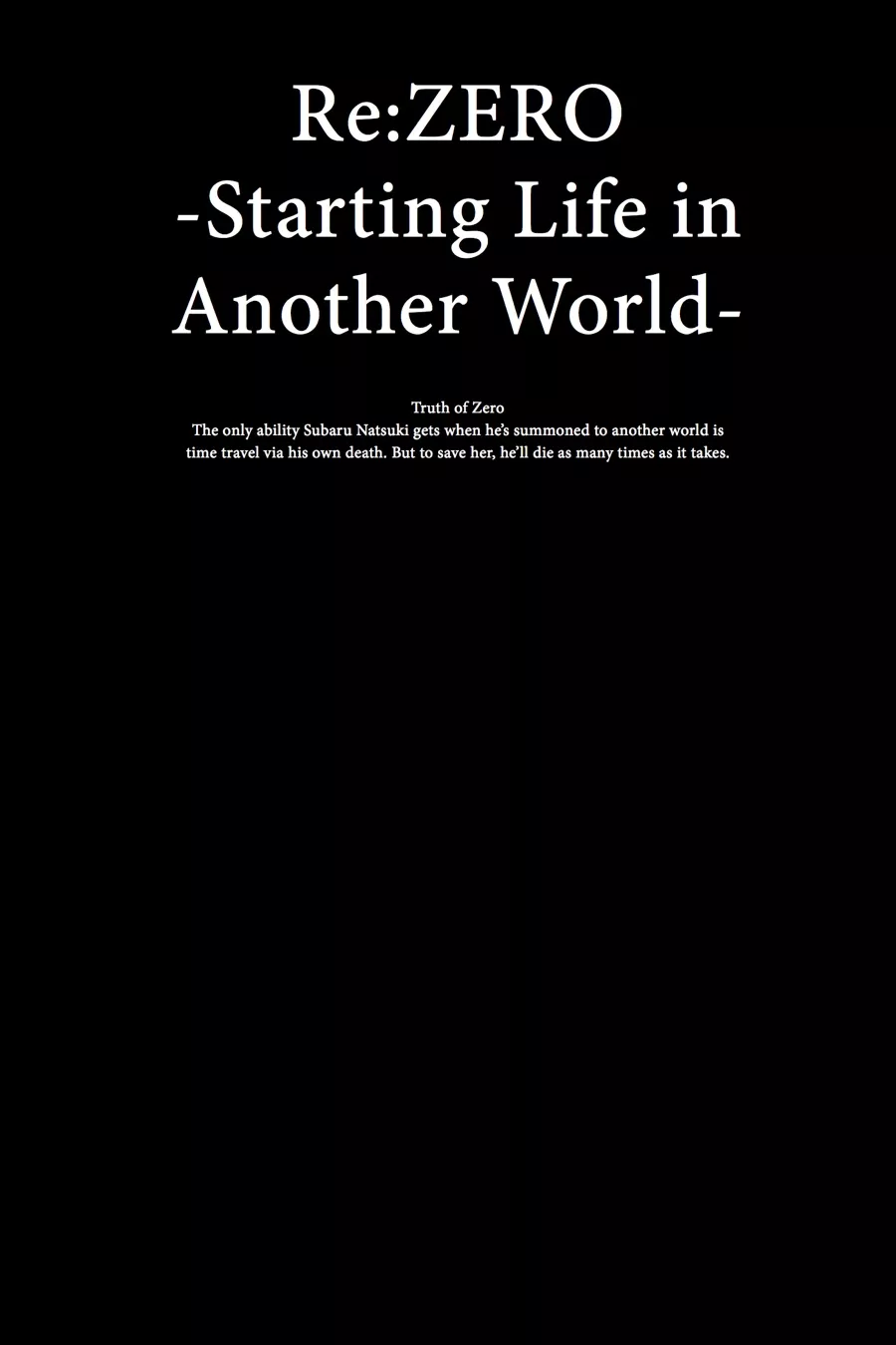 Read Re_ZERO -Starting Life in Another World (EN) Manga Online