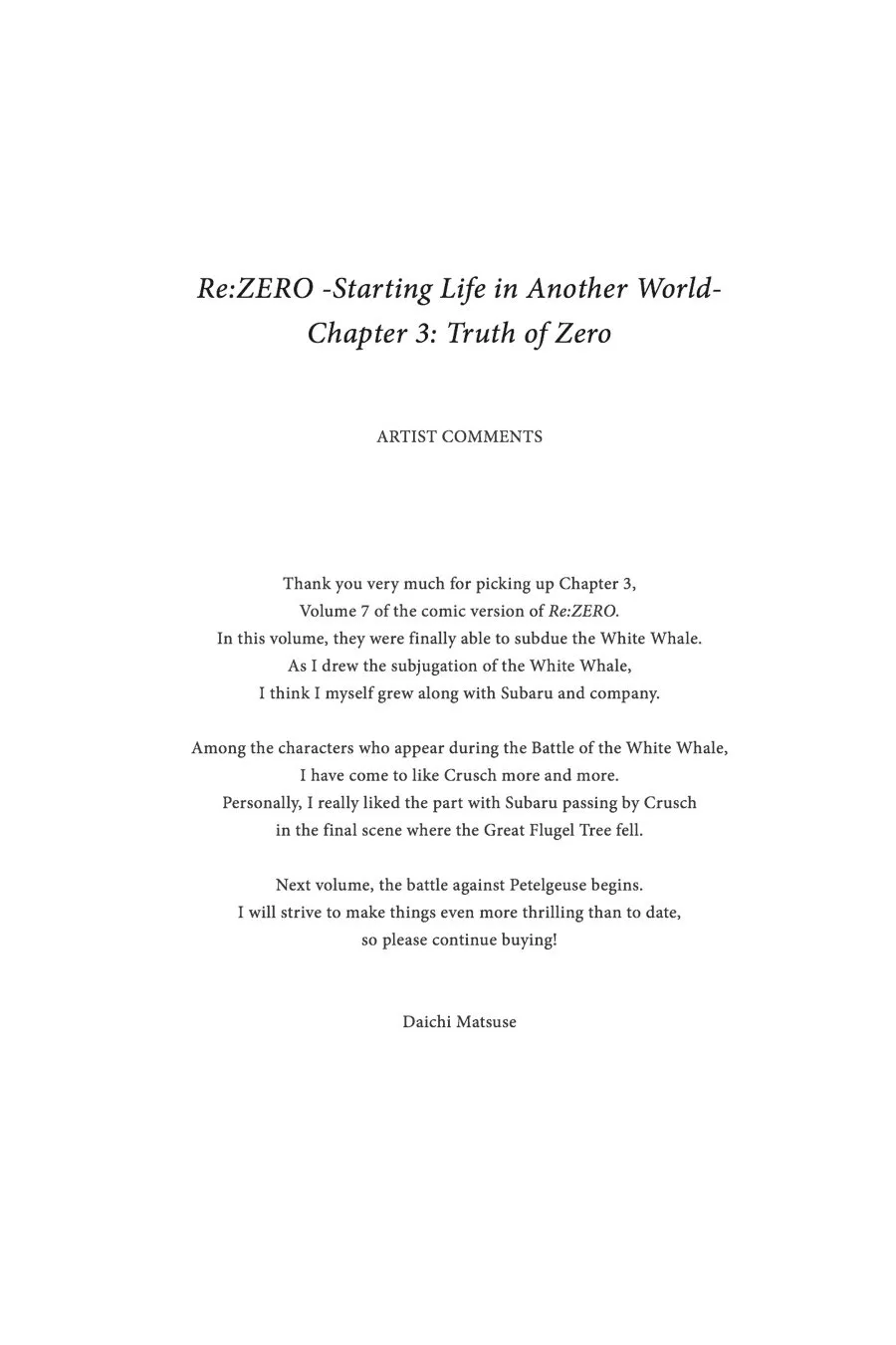 Read Re_ZERO -Starting Life in Another World (EN) Manga Online