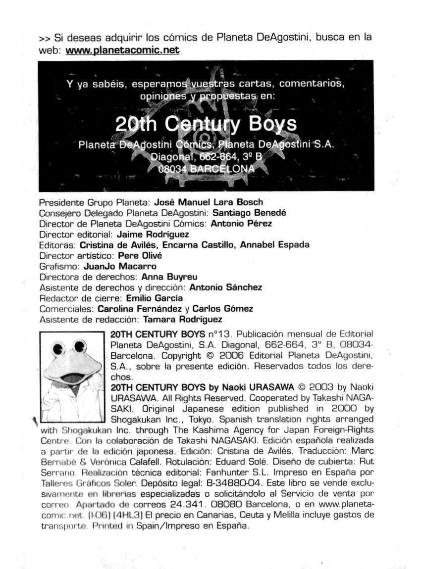 Read 20th Century Boys (ES) Manga Online