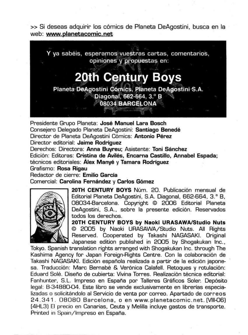 Read 20th Century Boys (ES) Manga Online